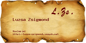 Luzsa Zsigmond névjegykártya